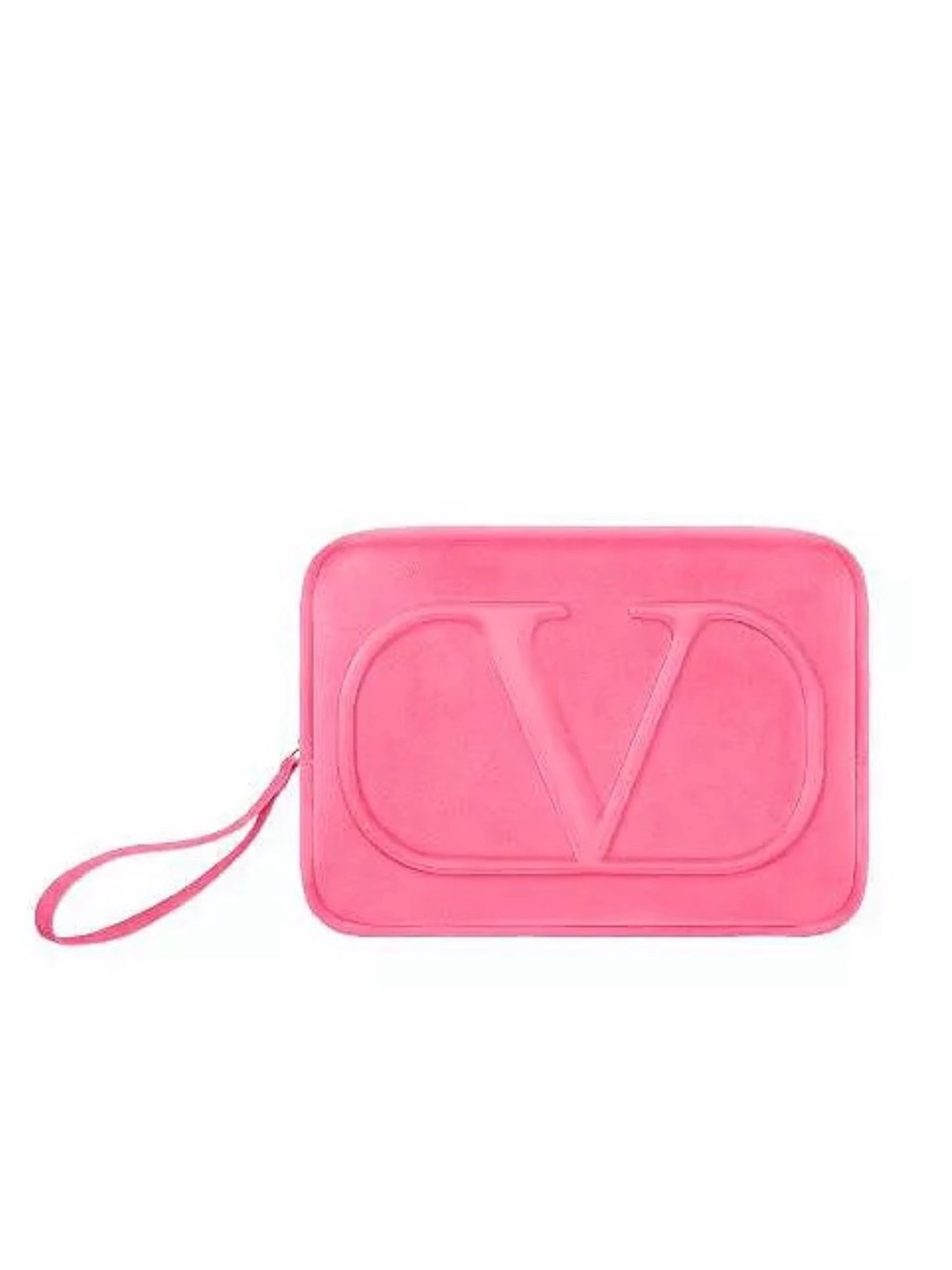 New, unused Large Valentino velvet V Logo Cosmetic Pouch/ wristlet clutch